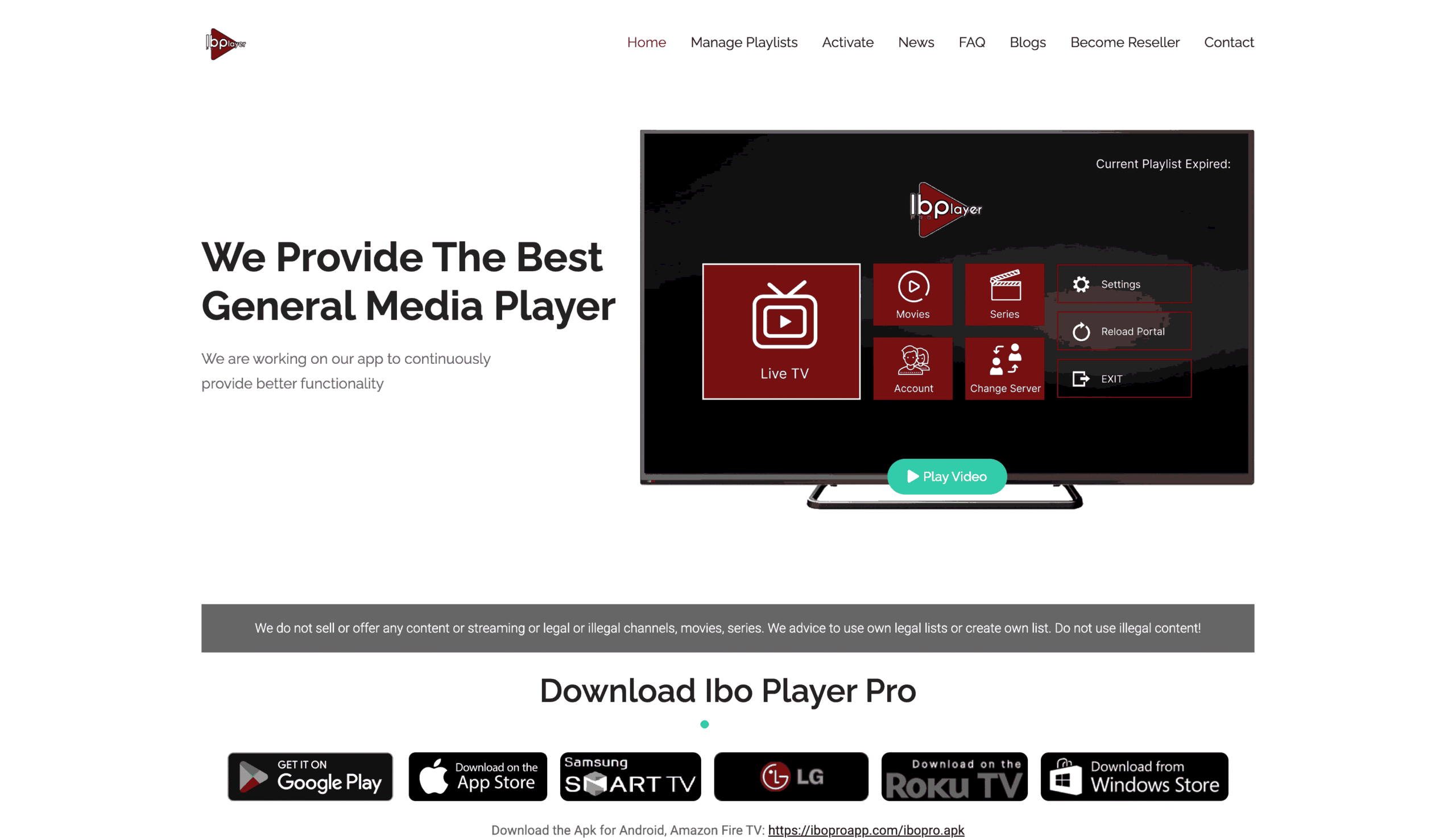 IBO Player Pro IPTV App Smart TV